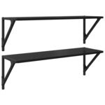 vidaXL Étagères Murales 2 Pièces Chêne noir 80 x 25 x 25 5 cm