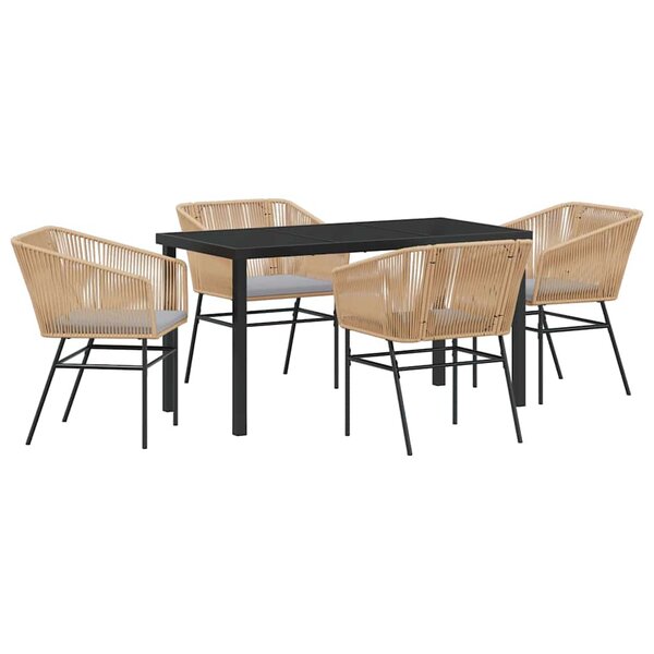 vidaXL Ensemble de salle à manger pour jardin 5 Pièces Marron