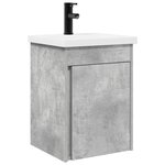 vidaXL Meuble de salle de bain avec robinet Gris béton