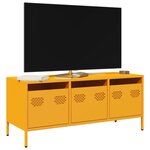 vidaXL Meuble TV jaune moutarde 101 5x39x43 5 cm acier laminé à froid