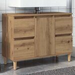 vidaXL Armoire d'évier chêne artisanal 80x33x60 cm bois d'ingénierie