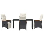 vidaXL Ensemble de salle à manger pour jardin 5 Pièces Noir polyrotin