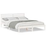 vidaXL Cadre de lit Blanc 160 x 210 cm Bois massif en pin