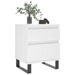 vidaXL Table de chevet Blanc 40x35x50 cm Bois d’ingénierie