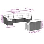 vidaXL Salon de jardin 9 Pièces avec coussins noir résine tressée