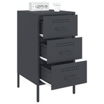vidaXL Table de chevet 2 Pièces anthracite 36x39x68 cm acier