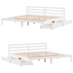 vidaXL Cadre de lit sans matelas blanc 180x200 cm bois massif de pin