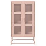 vidaXL Buffet haut rose 68x39x123 cm acier