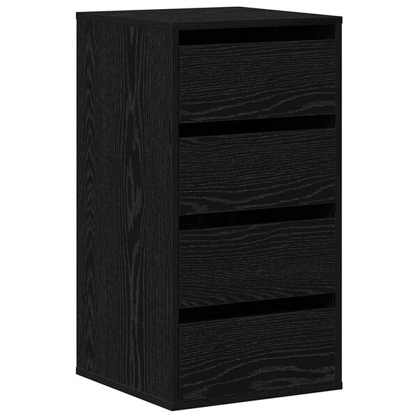 vidaXL Armoire à tiroirs Noir 40 x 41 x 76 cm Bois d'ingénierie