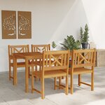vidaXL Set de Salle à Manger de Jardin 5 Pièces en Bois Massif d'Acacia
