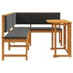 vidaXL Ensemble de banc de jardin 3 Pièces Marron Bois d'acacia massif