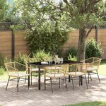 vidaXL Ensemble de salle à manger pour jardin 7 Pièces Marron polyrotin