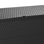 vidaXL Boîte de stockage de jardin Anthracite 120x56x63 cm PP Rotin