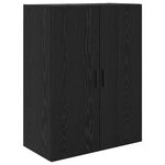 vidaXL Haut Armoire 2 Pièces Chêne noir Bois Aggloméré et Verre