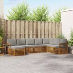 vidaXL Ensemble de canapés d'extérieur 8 pc Gris Naturel et Clair