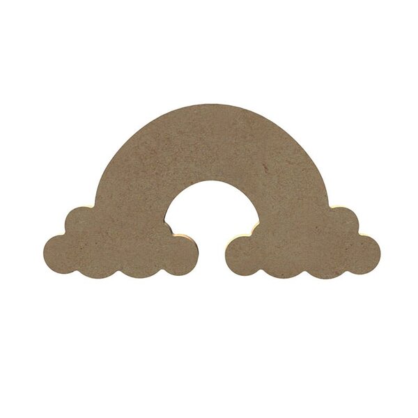 Arc-en-ciel et nuage en bois MDF à décorer - 15 cm
