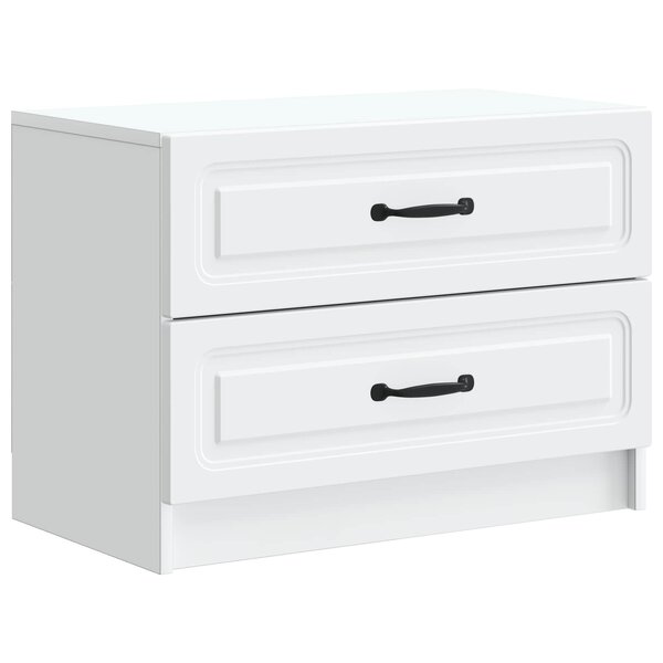 vidaXL Cabinet de chevet Blanc 62 x 34 5 x 44 5 cm Bois d'ingénierie