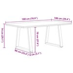 vidaXL Table à manger marron clair bois de chêne massif rectangulaire