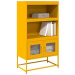 vidaXL Buffet haut jaune moutarde 68x39x123 cm acier