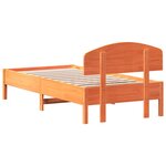 vidaXL Cadre de lit sans matelas cire marron 75x190 cm bois pin massif