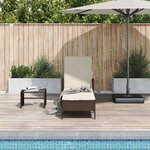 vidaXL Chaise longue avec coussin Marron 157 x 55 x 92cm polyrotin