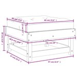 vidaXL Repose-pieds de jardin coussins lot de 2 noir bois pin massif