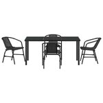 vidaXL Ensemble de salle à manger pour jardin 5 Pièces Noir Poly rotin