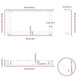 vidaXL Pieds de table basse en U 2 pièces Blanc 70 x (30-31) cm Acier