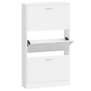 vidaXL Armoire à chaussure Blanc brillant 59x17x108 cm Bois ingénierie