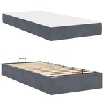 vidaXL Cadre de lit avec matelas avec matelas 2 Pièces Gris Foncé Velours
