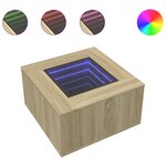 vidaXL Table basse avec LED chêne sonoma 60x60x40 cm bois d'ingénierie