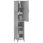 vidaXL Buffet haut Gris béton 34 5x34x180 cm Bois d'ingénierie