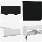 vidaXL Auvent Rétractable Noir 350 x 250 cm Tissu et Métal