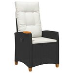 vidaXL Chaise inclinable avec plateau à thé polyrotin