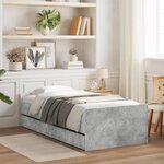 vidaXL Cadre de lit sans matelas gris béton 75x190 cm