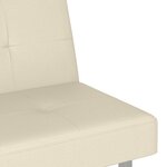 vidaXL Canapé-lit avec porte-gobelets crème similicuir
