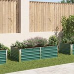 vidaXL Jardinière 160 x 80 x 45 cm Acier galvanisé Vert