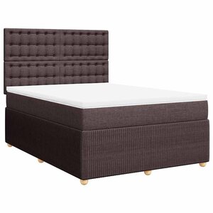 vidaXL Sommier à lattes de lit avec matelas Marron foncé 140x190 cm