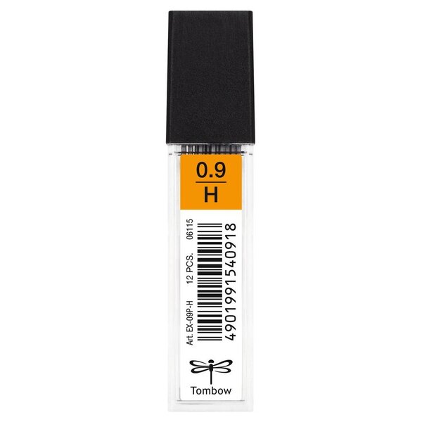 Etui de 12 Mines pour porte-mine pointe calibrée 0 9 mm dureté H TOMBOW