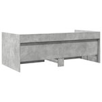vidaXL Lit de jour et tiroirs gris béton 90x190 cm bois d'ingénierie