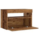 vidaXL Meuble TV avec lumières LED vieux bois bois d'ingénierie