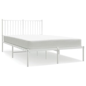 vidaXL Cadre de lit métal sans matelas et tête de lit blanc 120x190 cm