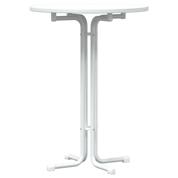 vidaXL Table de bar blanc Ø80x110 cm bois d'ingénierie et acier