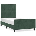 vidaXL Cadre de lit avec tête de lit Vert foncé 80x200 cm Velours