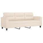 vidaXL Ensemble de canapés 4 Pièces avec coussins beige tissu microfibre