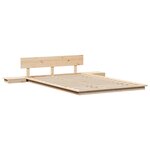 vidaXL Cadre de lit au sol avec tables de chevet 120x190cm en bois massif