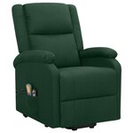 vidaXL Fauteuil de massage Vert foncé Tissu