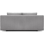 Banquette convertible 3 places MIKA - Velours côtelé gris clair - Coffre de rangement - 192 x 84 x 93 cm