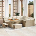 vidaXL Ensemble de canapé de jardin 12 Pièces Beige Poly rotin