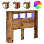 vidaXL Tête de lit à LED vieux bois 120x18 5x103 5cm bois d'ingénierie